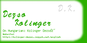 dezso kolinger business card